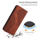 For Samsung Galaxy A03 164mm Skin Feel Magnetic S-type Leather Phone Case(Brown)