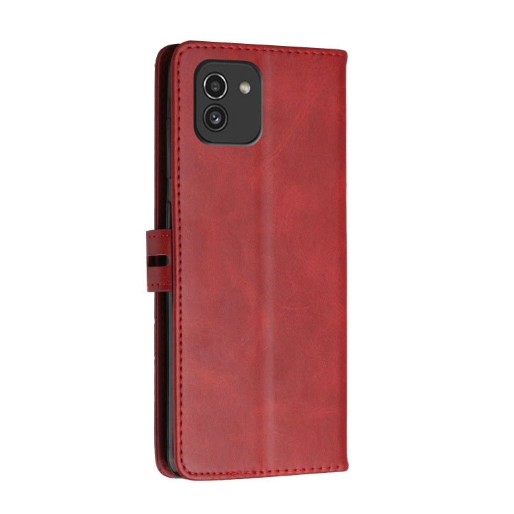 For Samsung Galaxy A03 164mm Version Cow Texture Leather Phone Case(Red)