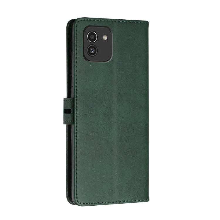 For Samsung Galaxy A03 164mm Version Cow Texture Leather Phone Case(Green)
