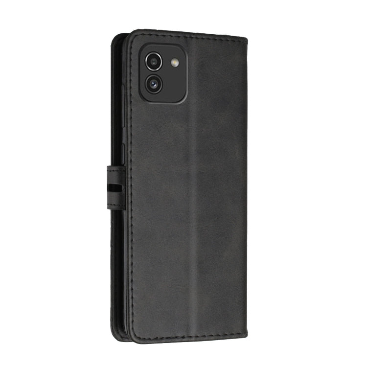 For Samsung Galaxy A03 164mm Version Cow Texture Leather Phone Case(Black)
