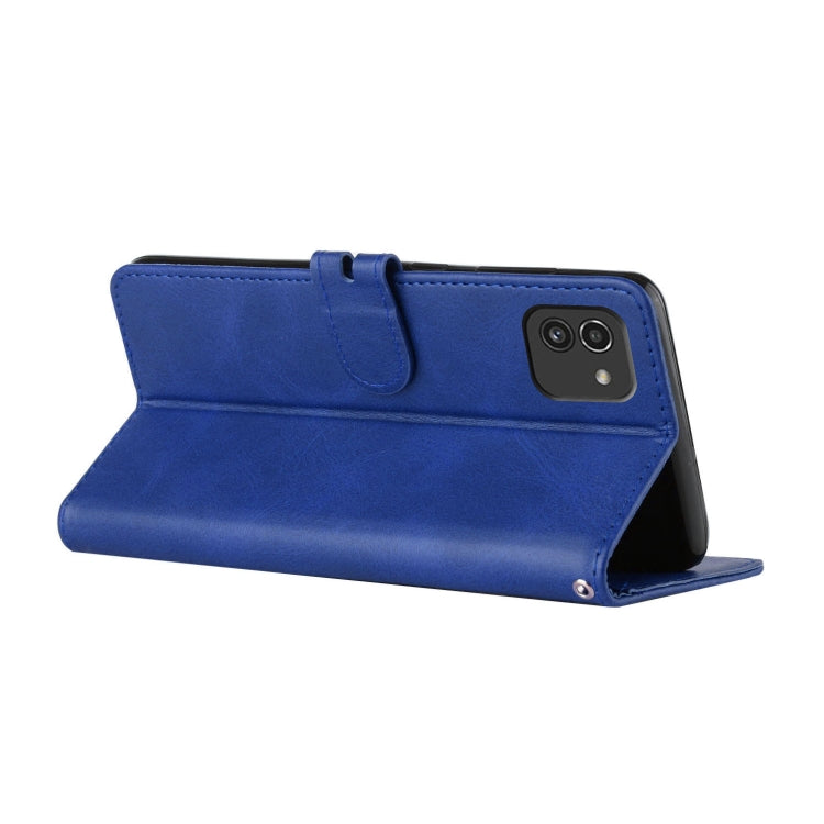 For Samsung Galaxy A03 164mm Version Cow Texture Leather Phone Case(Blue)