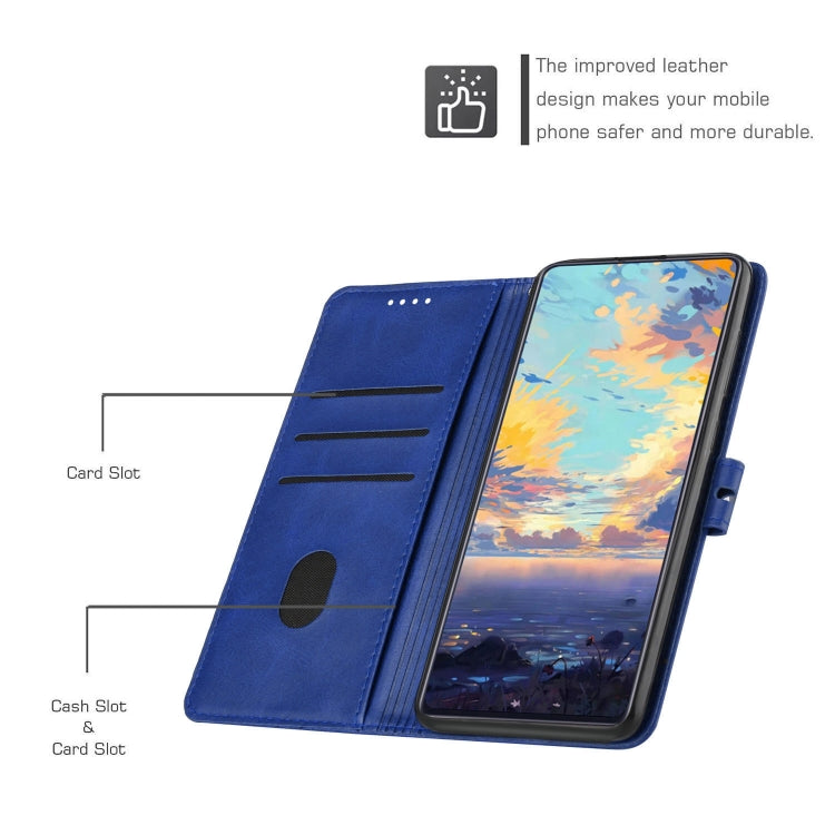 For Samsung Galaxy A03 164mm Version Cow Texture Leather Phone Case(Blue)