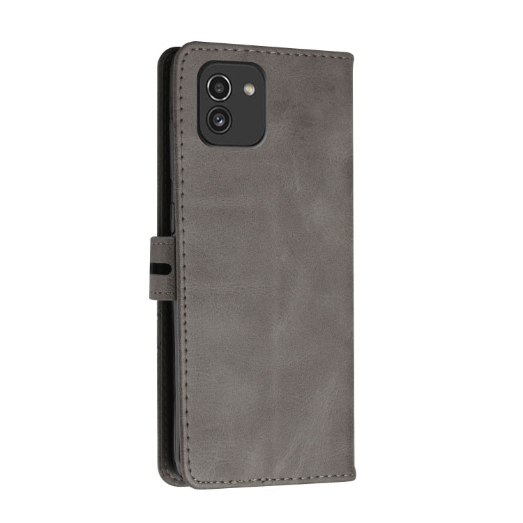 For Samsung Galaxy A03 164mm Version Cow Texture Leather Phone Case(Grey)