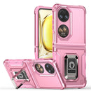 For Huawei P50 Pocket Ring Holder Non-slip Armor Phone Case(Pink)