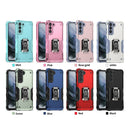 For Samsung Galaxy S21 FE 5G Ring Holder Non-slip Armor Phone Case(Red)