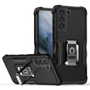 For Samsung Galaxy S21 FE 5G Ring Holder Non-slip Armor Phone Case(Black)