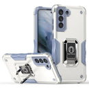 For Samsung Galaxy S21 FE 5G Ring Holder Non-slip Armor Phone Case(White)