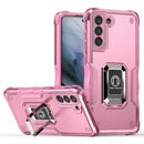 For Samsung Galaxy S21 FE 5G Ring Holder Non-slip Armor Phone Case(Pink)