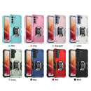 For Samsung Galaxy S21 5G Ring Holder Non-slip Armor Phone Case(Pink)