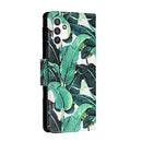 For Samsung Galaxy A13 4G Colored Drawing Leather Phone Case(Banana Leaf)