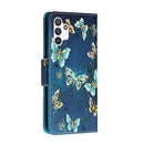 For Samsung Galaxy A13 4G Colored Drawing Leather Phone Case(Jewelry Butterfly)