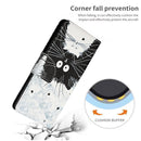 For Samsung Galaxy A13 4G Colored Drawing Leather Phone Case(Black White Cat)