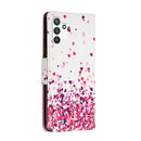 For Samsung Galaxy A13 4G Colored Drawing Leather Phone Case(Pink Heart)