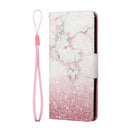 For Samsung Galaxy A13 4G Colored Drawing Leather Phone Case(Pink Marble)