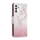 For Samsung Galaxy A13 4G Colored Drawing Leather Phone Case(Pink Marble)