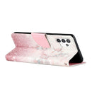 For Samsung Galaxy A13 4G Colored Drawing Leather Phone Case(Pink Marble)