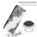 For Samsung Galaxy A13 4G Colored Drawing Leather Phone Case(Black Flower)