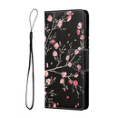 For Samsung Galaxy A53 5G Colored Drawing Leather Phone Case(Black Background Safflower)