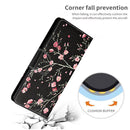 For Samsung Galaxy A53 5G Colored Drawing Leather Phone Case(Black Background Safflower)
