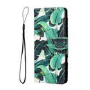 For Samsung Galaxy A53 5G Colored Drawing Leather Phone Case(Banana Leaf)