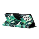 For Samsung Galaxy A53 5G Colored Drawing Leather Phone Case(Banana Leaf)