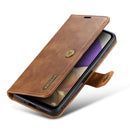 For Samsung Galaxy A33 5G DG.MING Crazy Horse Texture Detachable Magnetic Leather Phone Case(Brown)