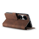 For Huawei P50 DG.MING Retro Oil Side Horizontal Flip Leather Case with Holder & Card Slots & Wallet(Coffee)