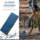 For Huawei P50 DG.MING Retro Oil Side Horizontal Flip Leather Case with Holder & Card Slots & Wallet(Blue)