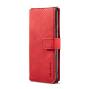For Huawei P50 DG.MING Retro Oil Side Horizontal Flip Leather Case with Holder & Card Slots & Wallet(Red)