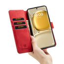 For Huawei P50 DG.MING Retro Oil Side Horizontal Flip Leather Case with Holder & Card Slots & Wallet(Red)