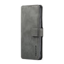 For Huawei P50 DG.MING Retro Oil Side Horizontal Flip Leather Case with Holder & Card Slots & Wallet(Grey)