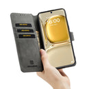 For Huawei P50 DG.MING Retro Oil Side Horizontal Flip Leather Case with Holder & Card Slots & Wallet(Grey)
