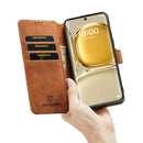 For Huawei P50 DG.MING Retro Oil Side Horizontal Flip Leather Case with Holder & Card Slots & Wallet(Brown)