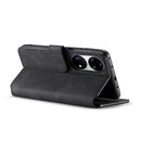 For Huawei P50 DG.MING Retro Oil Side Horizontal Flip Leather Case with Holder & Card Slots & Wallet(Black)