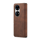 For Huawei P50 Pro DG.MING Retro Oil Side Horizontal Flip Leather Case with Holder & Card Slots & Wallet(Coffee)