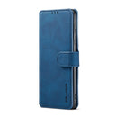 For Huawei P50 Pro DG.MING Retro Oil Side Horizontal Flip Leather Case with Holder & Card Slots & Wallet(Blue)