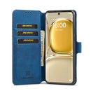 For Huawei P50 Pro DG.MING Retro Oil Side Horizontal Flip Leather Case with Holder & Card Slots & Wallet(Blue)