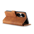 For Huawei P50 Pro DG.MING Retro Oil Side Horizontal Flip Leather Case with Holder & Card Slots & Wallet(Brown)