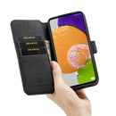 For Samsung Galaxy A53 5G DG.MING Retro Oil Side Horizontal Flip Leather Case with Holder & Card Slots & Wallet(Black)