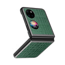 For Huawei P50 Pocket Crocodile Texture PU + PC Shockproof Phone Case(Green)