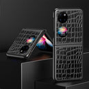 For Huawei P50 Pocket Crocodile Texture PU + PC Shockproof Phone Case(Black)
