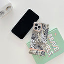 Square Plating Gold Edge Phone Case For iPhone 12 / 12 Pro(Beach Crane Leopard)