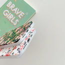 Square Plating Gold Edge Phone Case For iPhone 13(Fresh Red Flower)