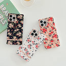 Square Plating Gold Edge Phone Case For iPhone 13 Pro(White Safflower)