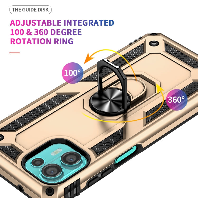 For Motorola Moto Edge 20 Lite Shockproof TPU + PC Phone Case(Gold)