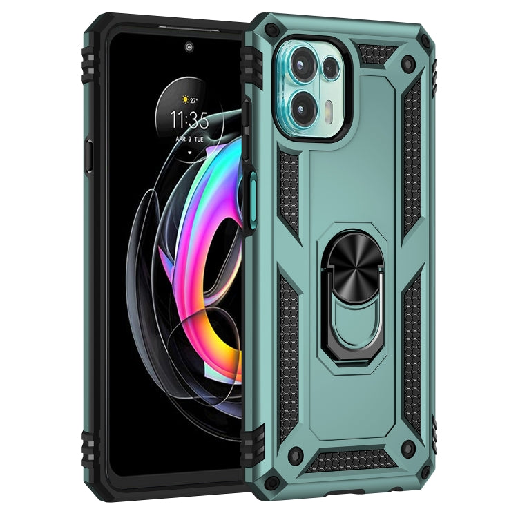 For Motorola Moto Edge 20 Lite Shockproof TPU + PC Phone Case(Dark Green)