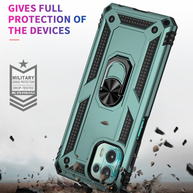 For Motorola Moto Edge 20 Lite Shockproof TPU + PC Phone Case(Dark Green)