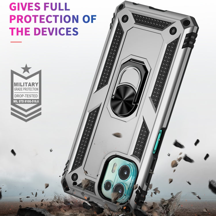 For Motorola Moto Edge 20 Lite Shockproof TPU + PC Phone Case(Silver)