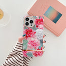 Square Plating Gold Edge Phone Case For iPhone 11(Full Screen Rose)