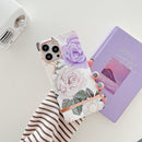 Square Plating Gold Edge Phone Case For iPhone 11(Two Roses)